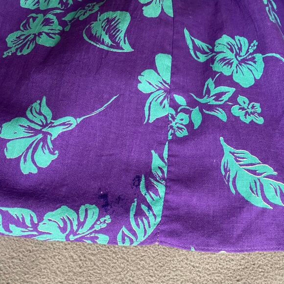 Vtg 80s 90s Two Potato Aloha Floral Midi Tiered Tie Shoulder Dress M Resort Wear - Picture 10 of 16